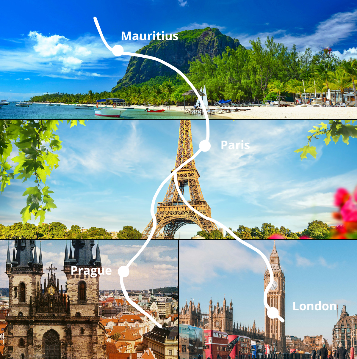 Mission terrain Europe — Maurice, Paris, Prague, Londres